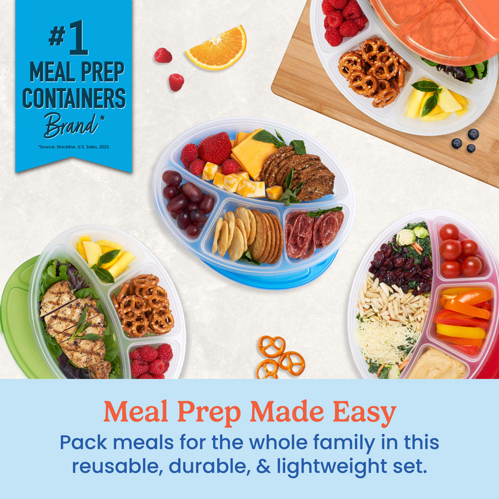 Bentgo Easyboxes 4-Compartment Oval Containers 8-Piece Set - Image 2