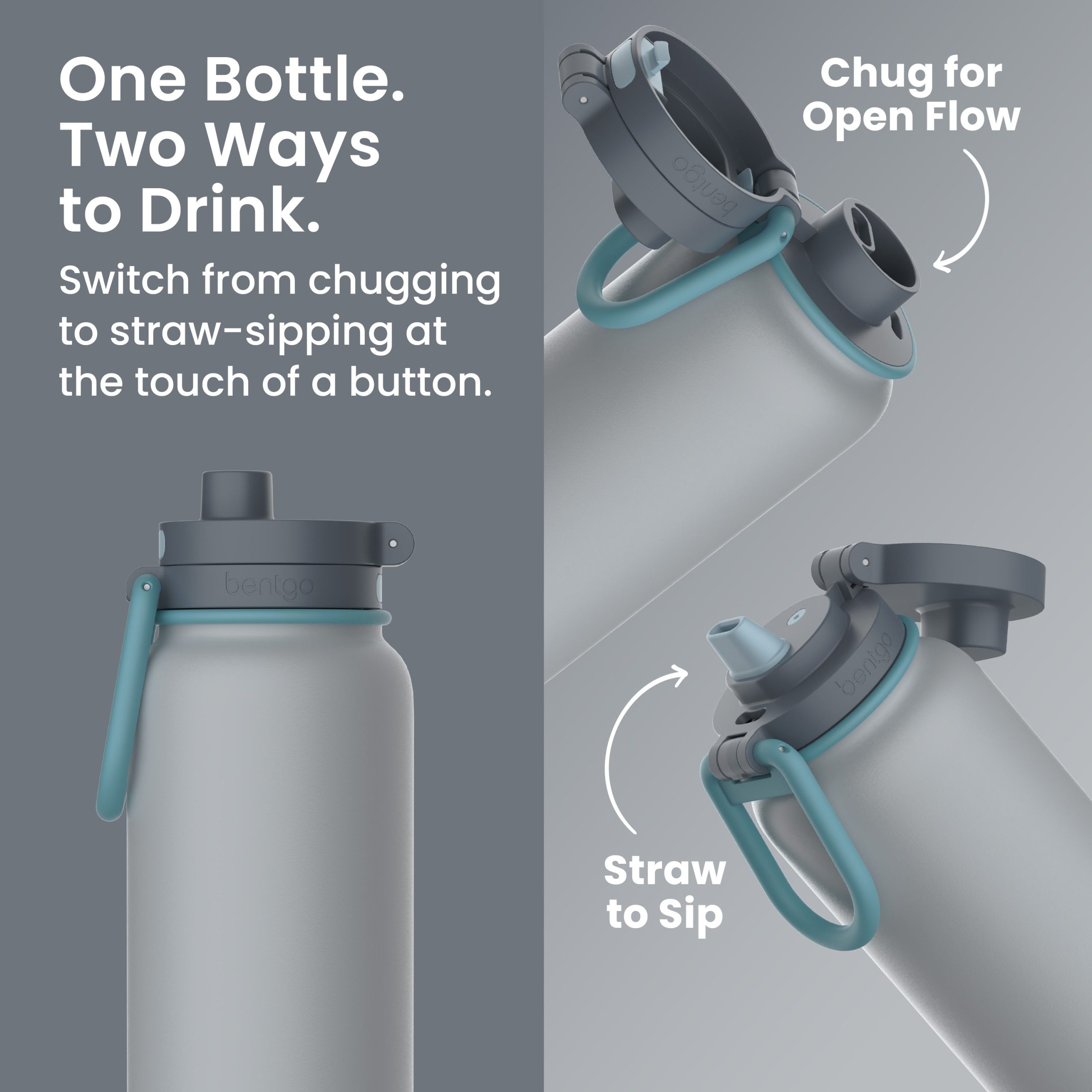 Bentgo Flip 2-in-1 Water Bottle (24 fl oz) - Image 2