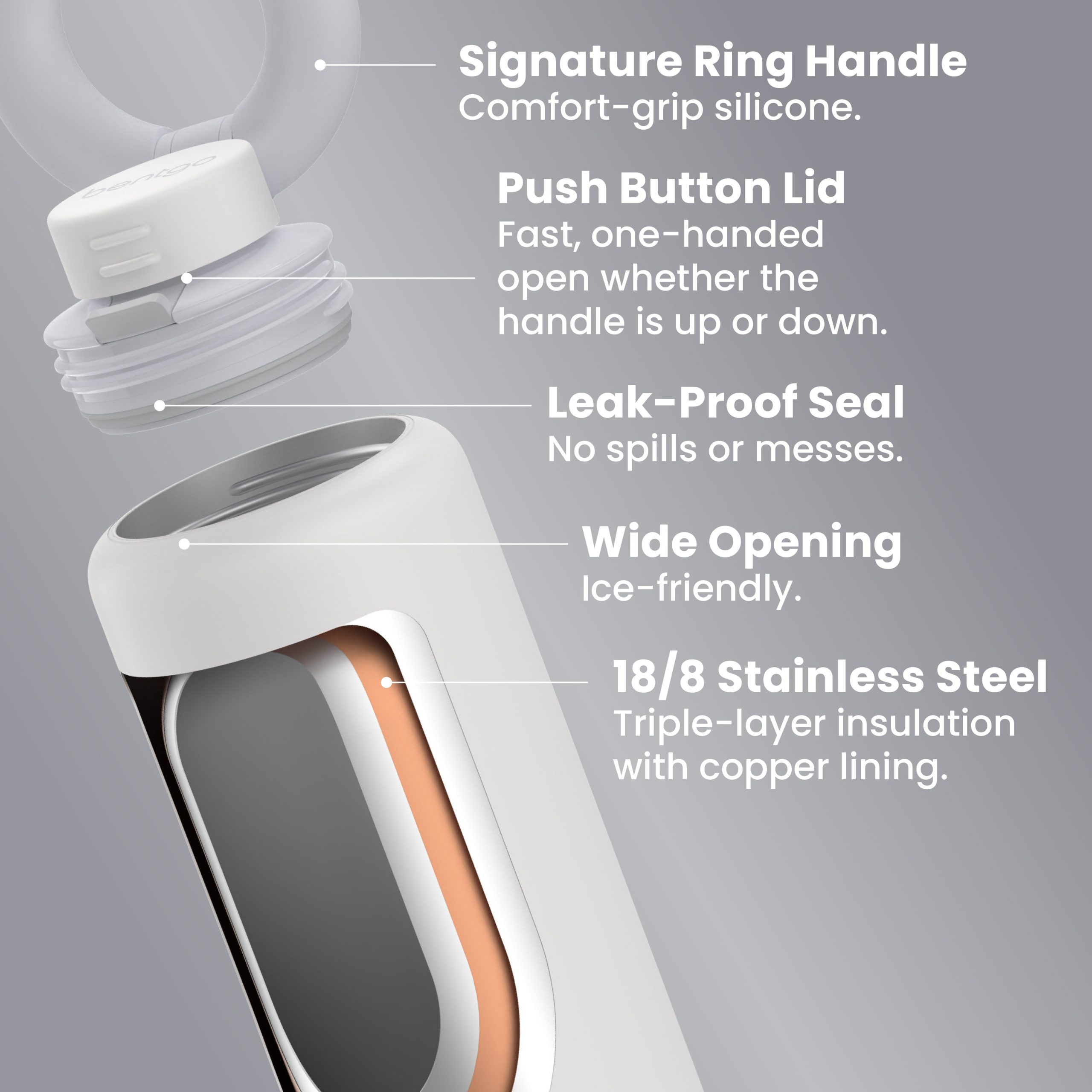 Bentgo Lift™ Chug Lid Water Bottle (24 fl oz) - Image 28