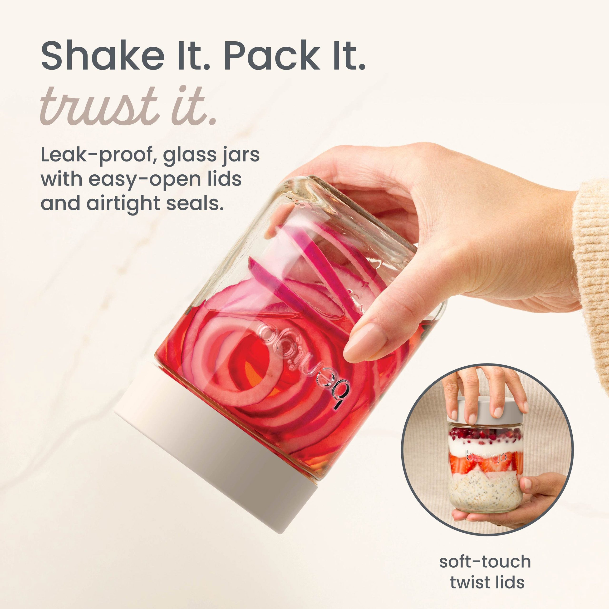 Bentgo Leak-Proof Glass Food Jars (16 fl oz Jars) - Image 2