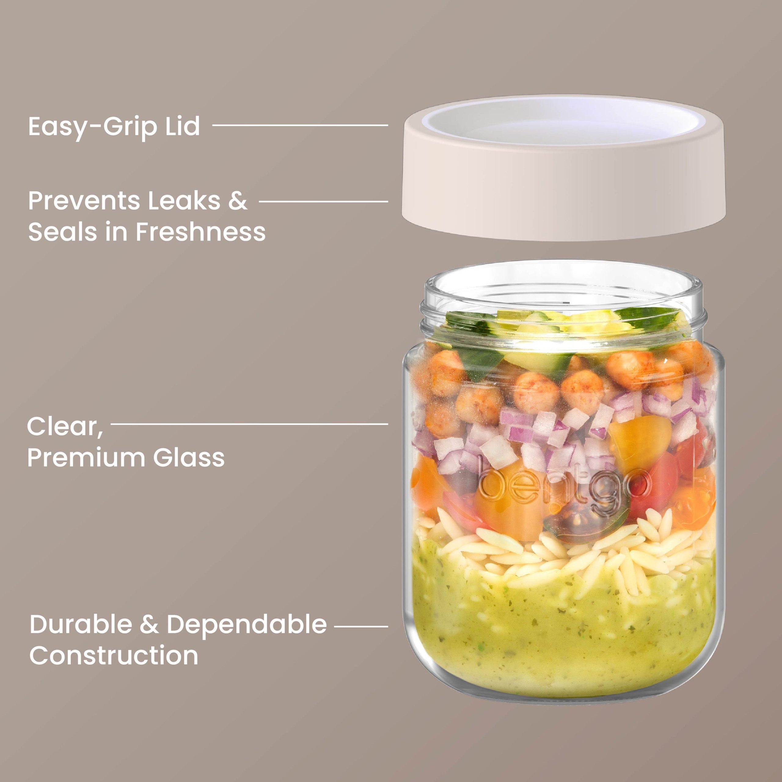 Bentgo Leak-Proof Glass Food Jars (16 fl oz Jars) - Image 4