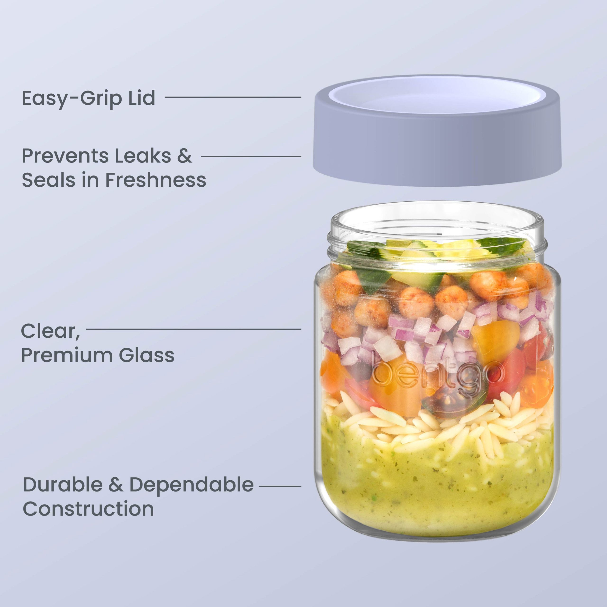 Bentgo Leak-Proof Glass Food Jars (16 fl oz Jars) - Image 10
