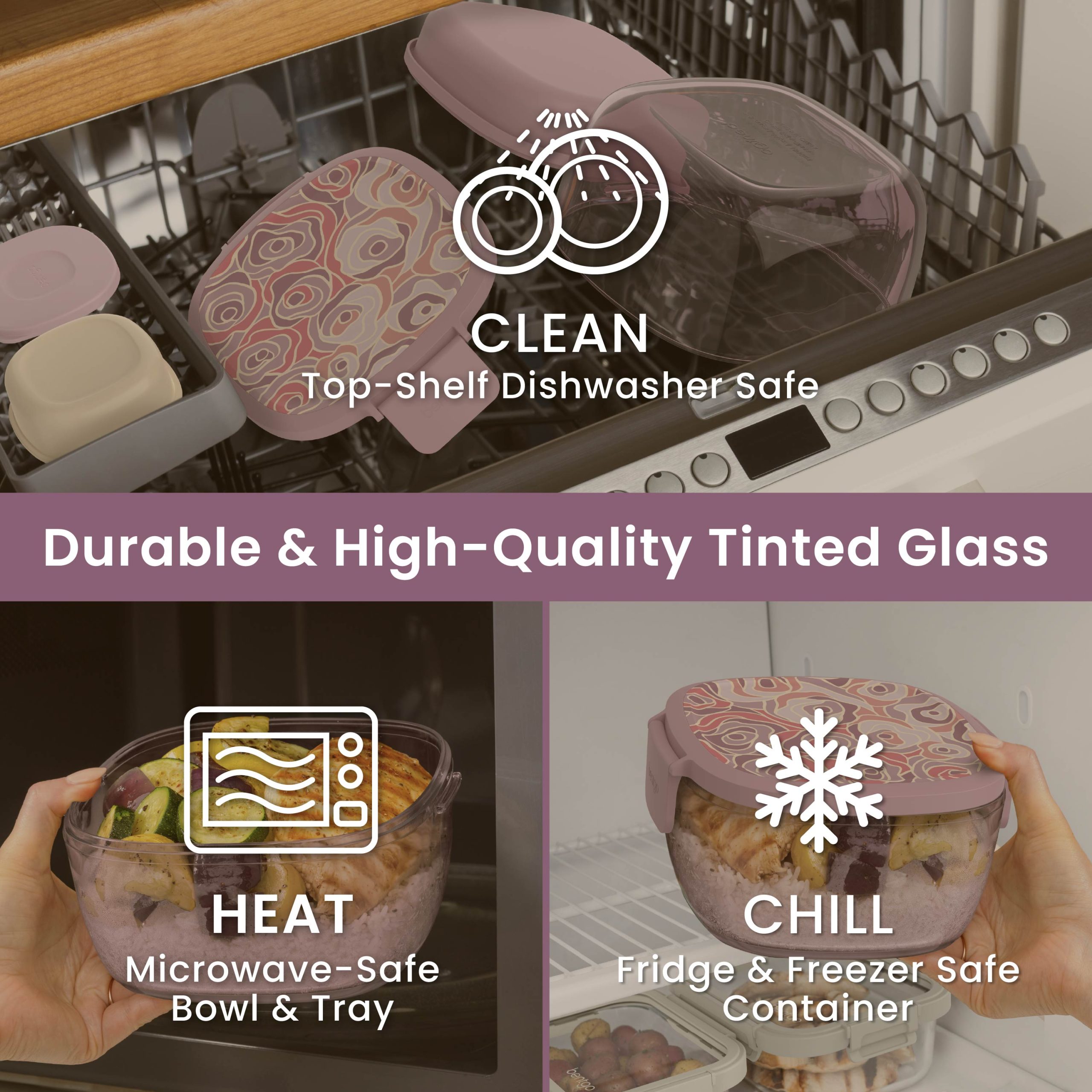 Bentgo Glass Prints All-in-One Salad Container - Image 25