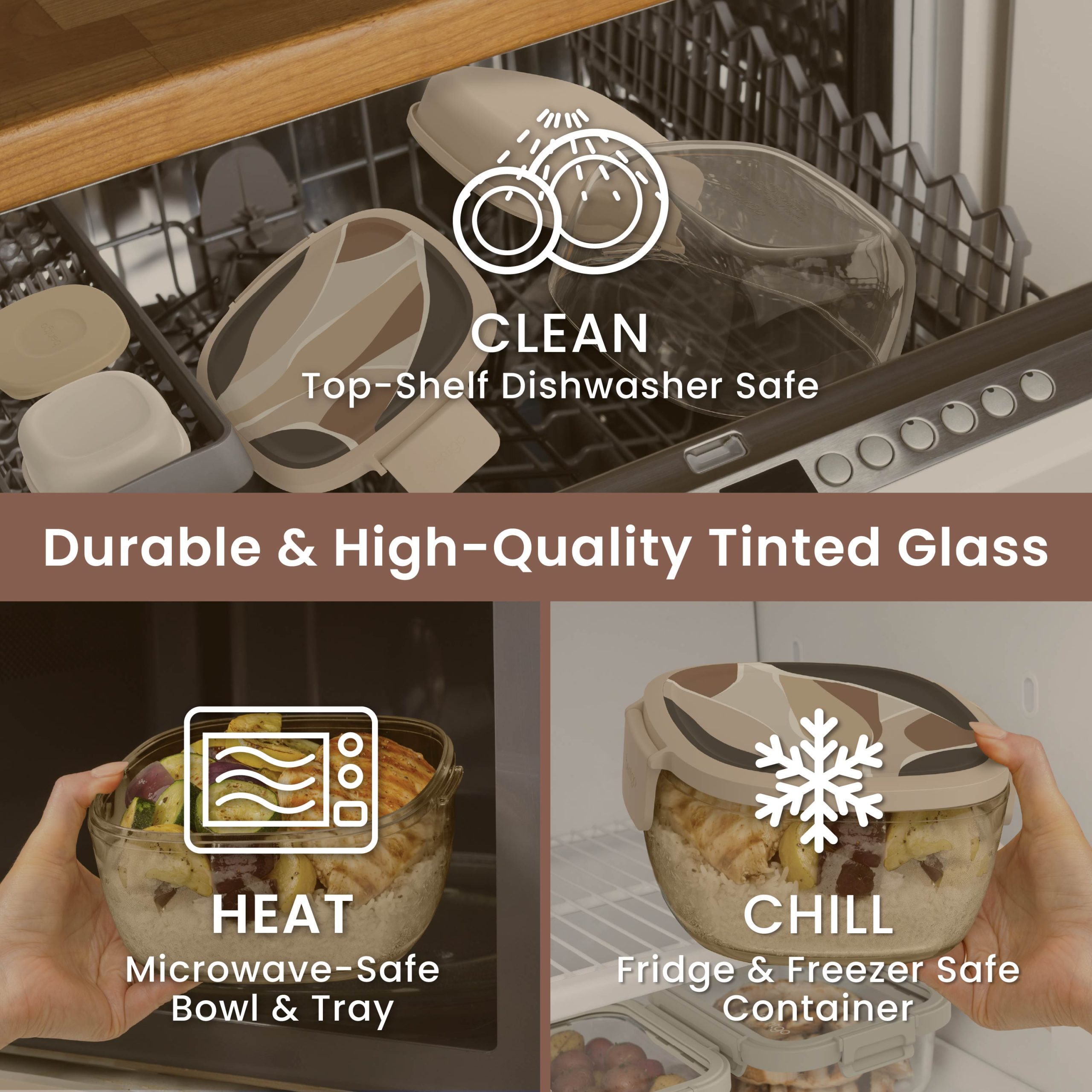 Bentgo Glass Prints All-in-One Salad Container - Image 4