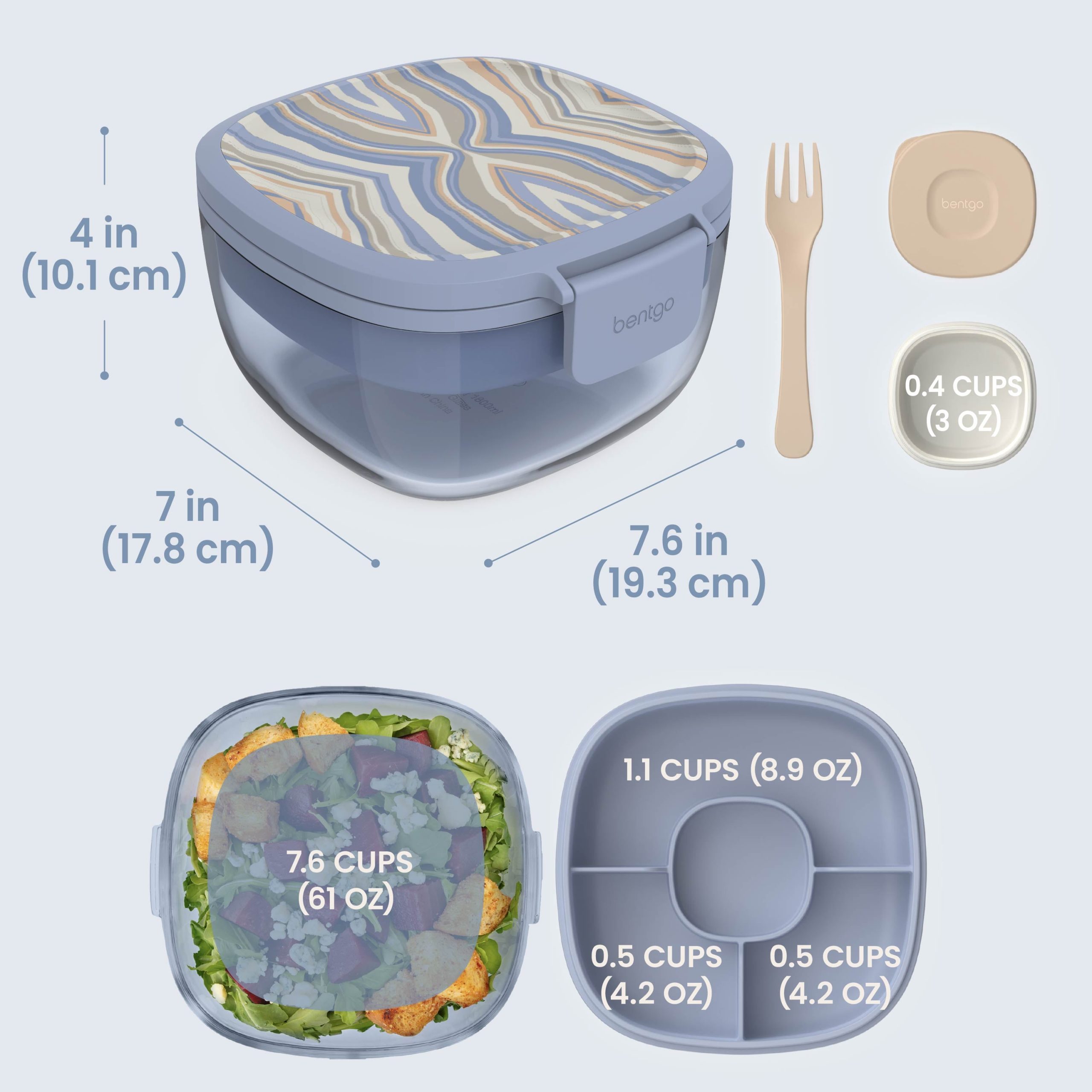 Bentgo Glass Prints All-in-One Salad Container - Image 13