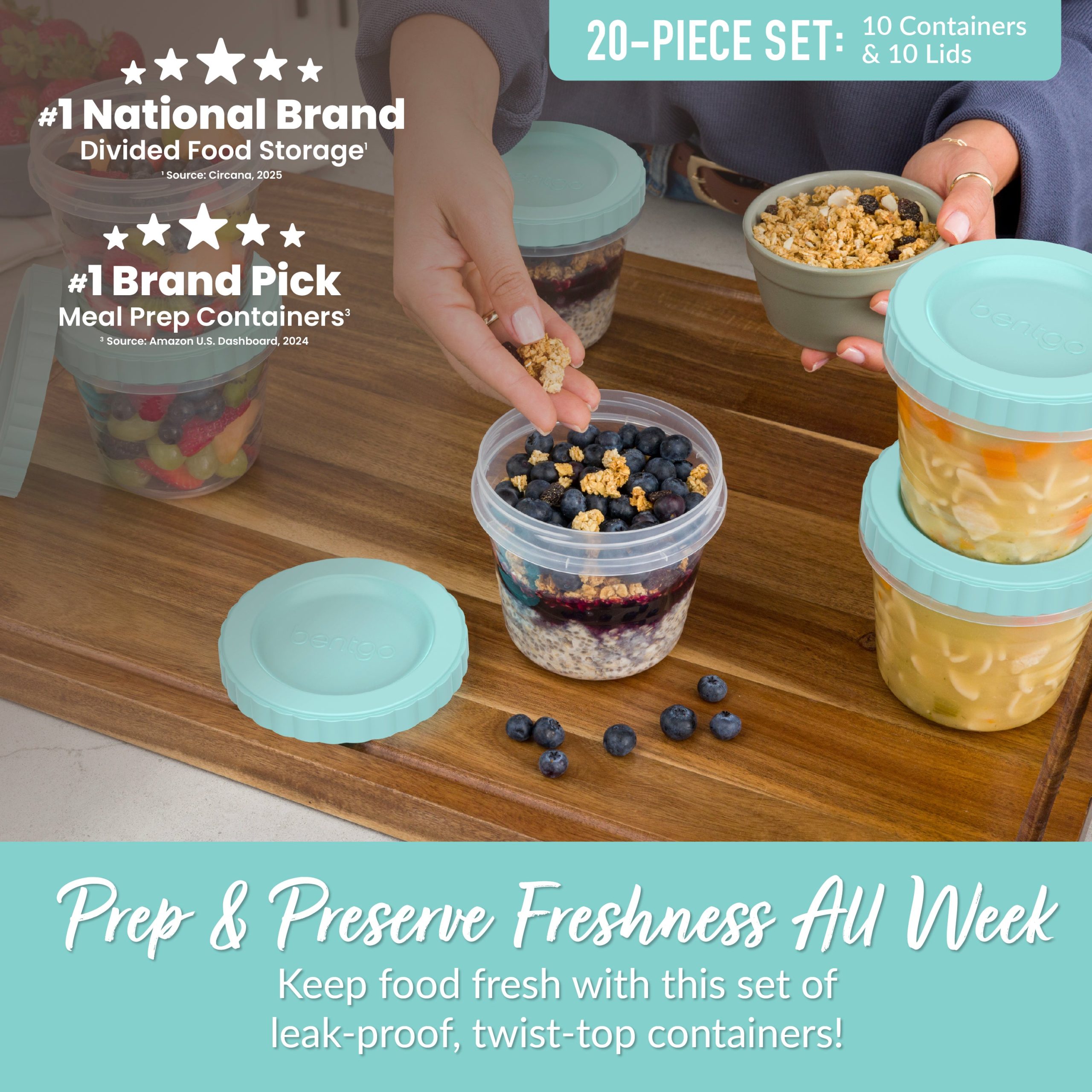 Bentgo Prep Twist-Top Fluid Ounce Containers (20-Piece) - Image 8
