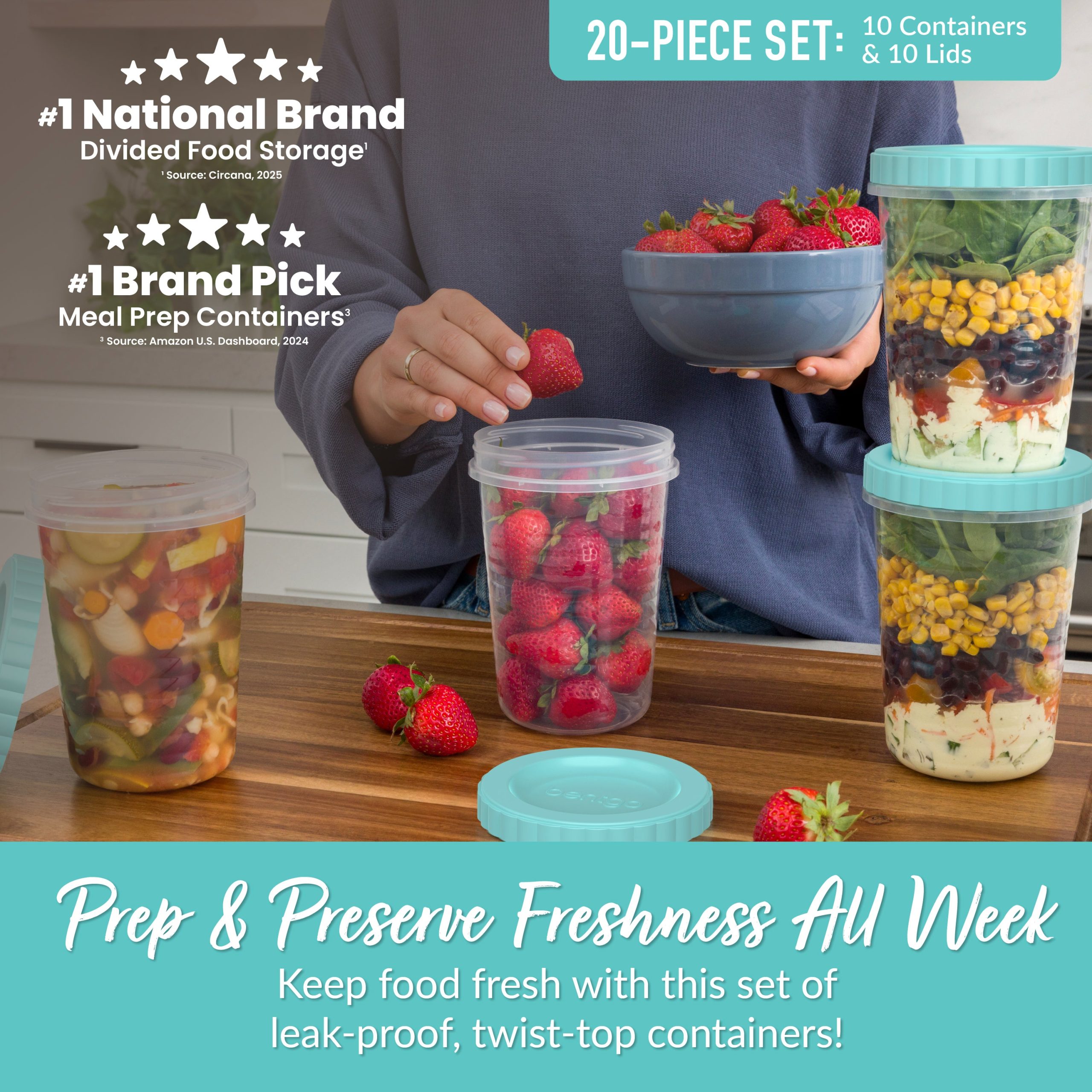 Bentgo Prep Twist-Top Fluid Ounce Containers (20-Piece) - Image 14