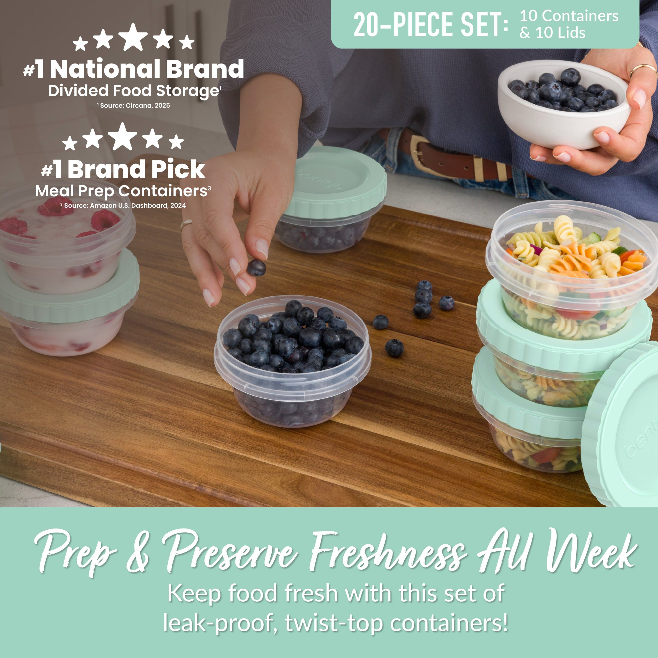 Bentgo Prep Twist-Top Fluid Ounce Containers (20-Piece) - Image 2