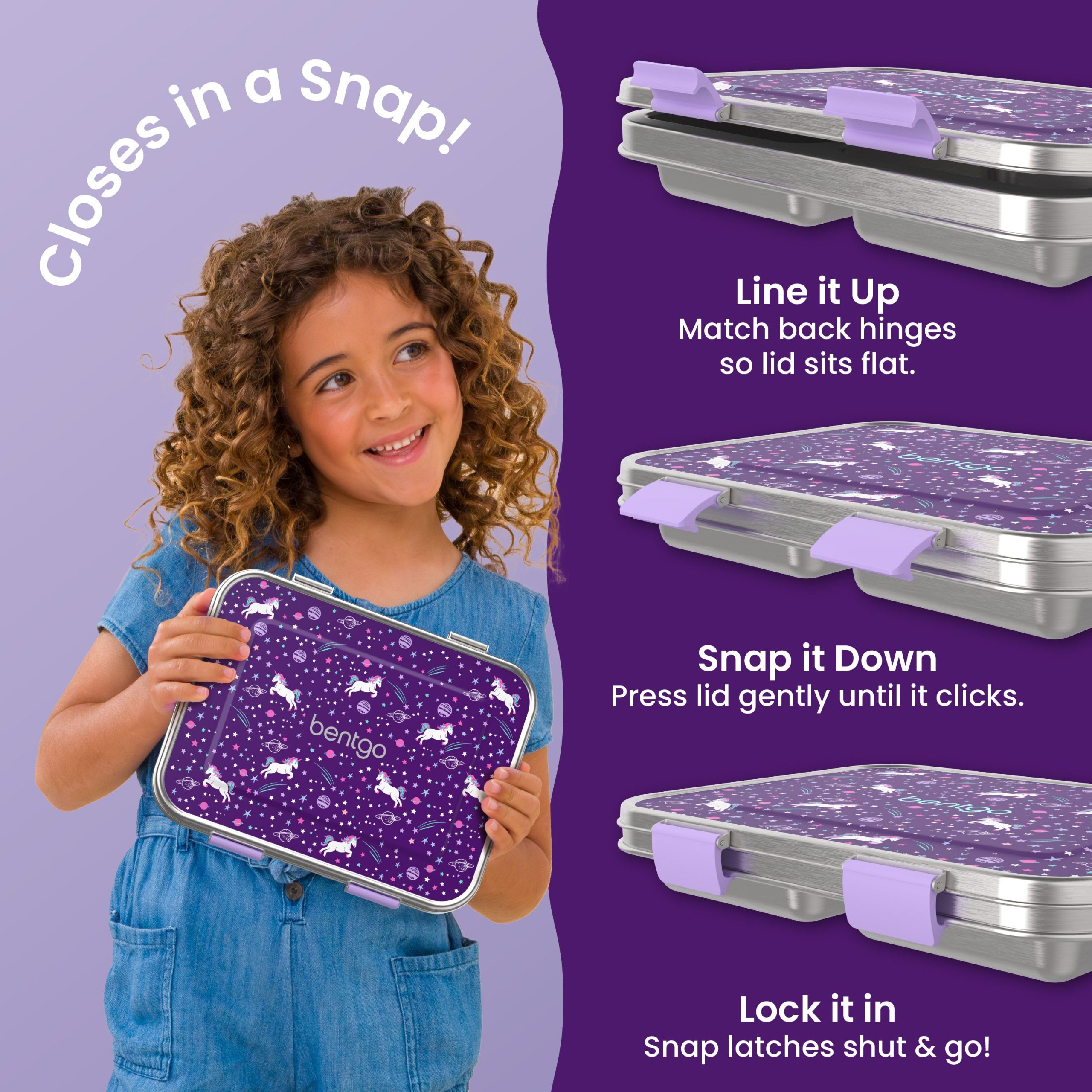 Bentgo Kids Stainless Steel Prints Lunch Box - Image 4